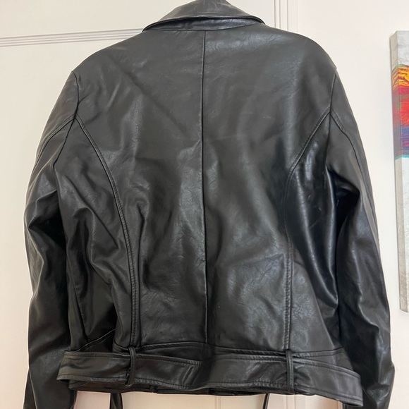 Elodie X-Large Faux Moto Leather Jacket - Picture 5 of 6